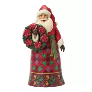 Santa with Wreath and Poinsettia