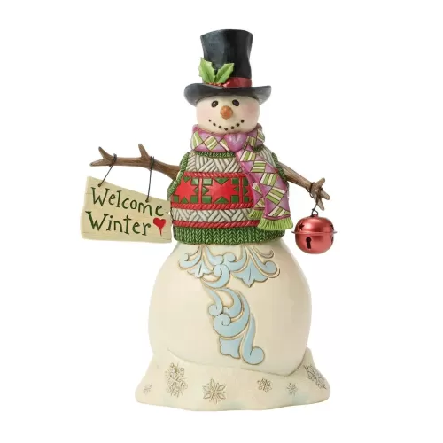Snowman and Hanging Sign